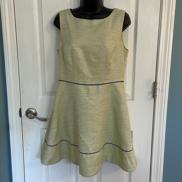 Sail To Sable Resort Flair Dress in Limeade Dress Back Zip Sleeveless Size 8 - Picture 3 of 6